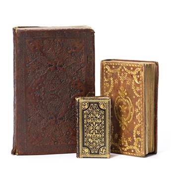 Decorative Bindings: Three Examples, 1633, 1802, & 1843.